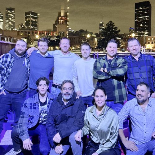 équipe de Construction Audet lors d'un party de Noël